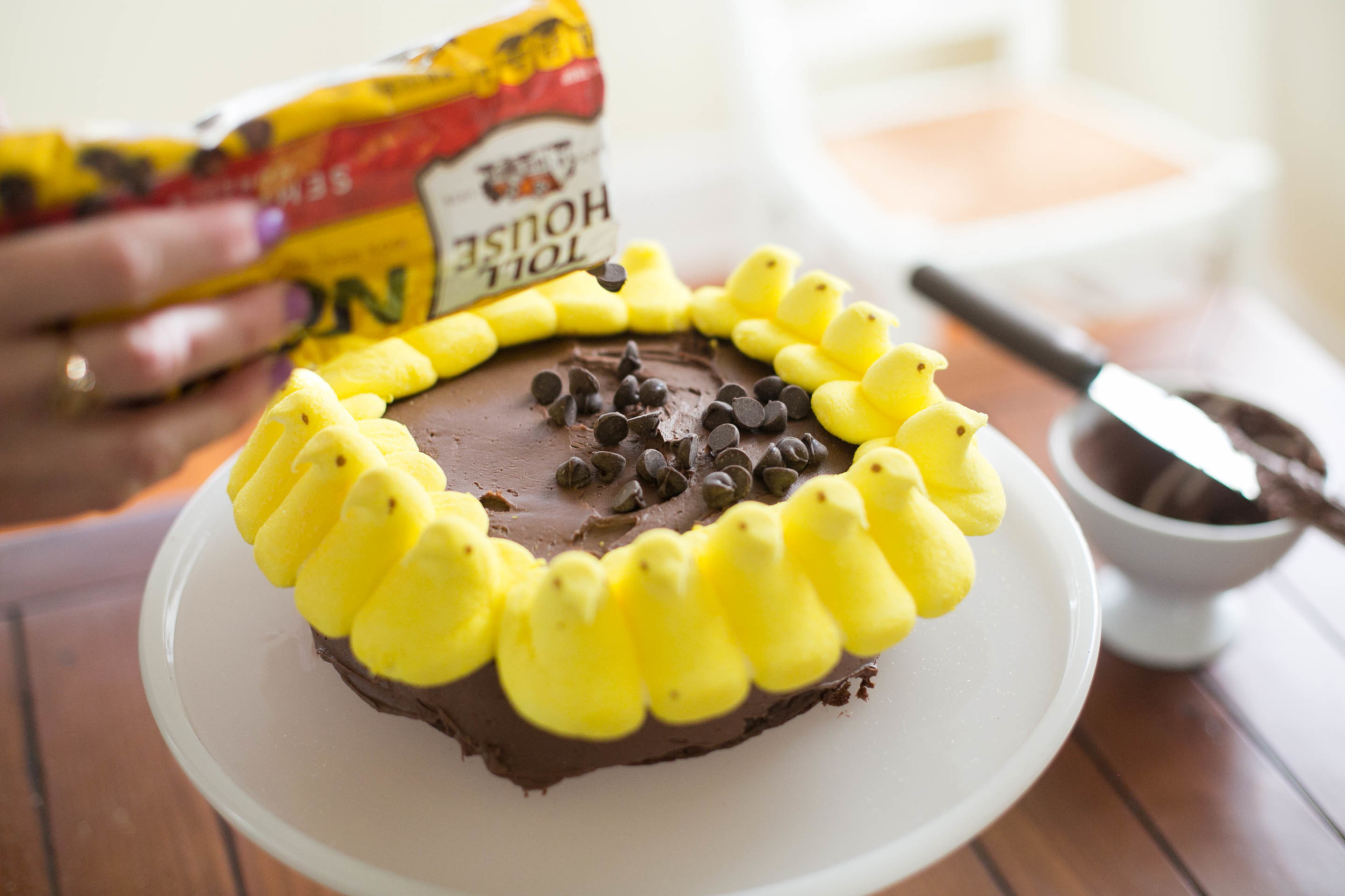 Chocolate Sunflower Peep Cake